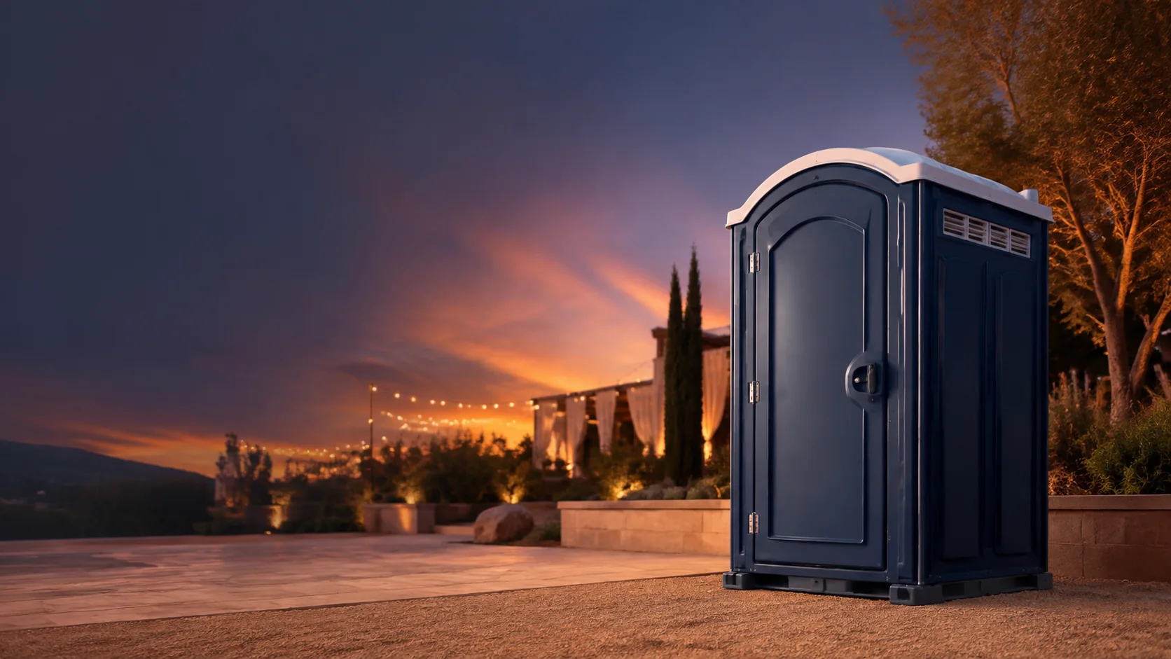 Portable restroom shown for rental planning in Riverton, UT